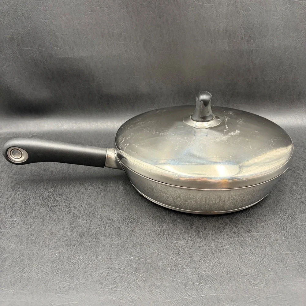 Revere SM-B04 10 Inch Stainless Steel Non-Stick Skillet Frying Pan with Lid